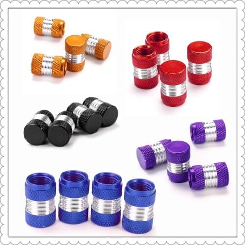 6 Color Valve Cap 4Pcs Aluminum Alloy Car Truck Round Wheel Tire Valve Stem Cap Dust Cover Black/Red/Glod/Green/Blue/Purple