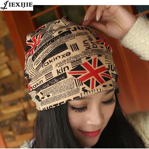 Korea Style Autumn and winter Set head cap knitted Caps Warm hedge fashion leisure national flag around men and women hats 052