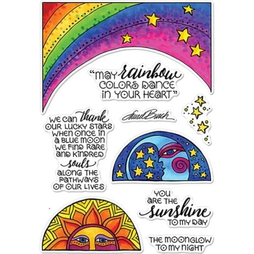 Creative Star Moon Sunshine Rainbowl Clear Silicone Stamps For DIY Scrapbooking Photo Album Cards Making Decor 2019 New Stamps