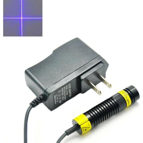 Cross Focusable 405nm 20mW 16*88mm Laser Module w/5V Adapter Long time working