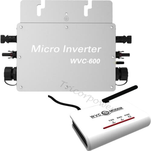 600W Grid Tie Micro Solar Inverter WVC600 With wireless Communication,MPPT pure sine wave 22-50V DC to 120V or 230V AC