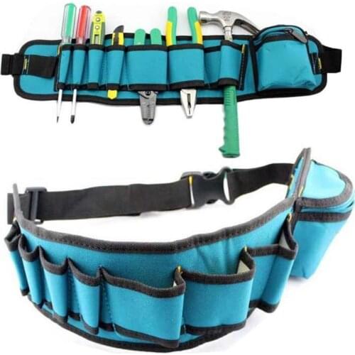 Multi-pockets Tool Bag Waist Pockets Electrician Tool Bag Organizer Carrying Pouch Tools Bag Belt Waist Pocket Case 53 x 13x 2 c