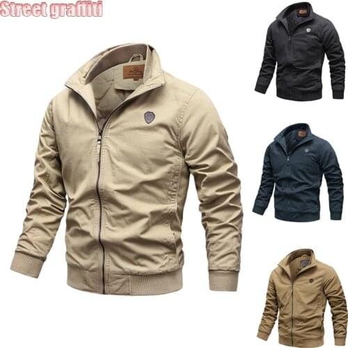 Mens New Windbreaker Jackets Coats 2021 Fashion Bomber Jacket Autumn Men Army Cargo Outdoors Casual Streetwear Mens Jacket