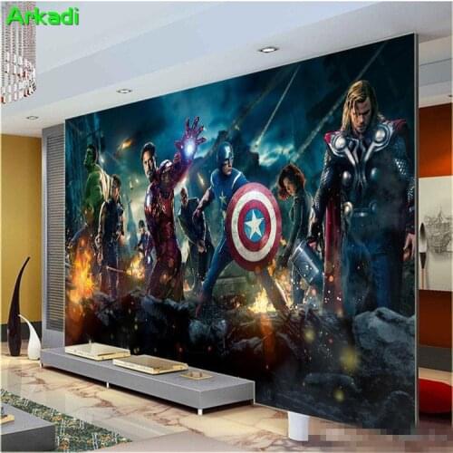 Childrens Room Bedroom Wallpaper Modern Living Room TV Background Bar Mural Avenger League Anime Character Any Size