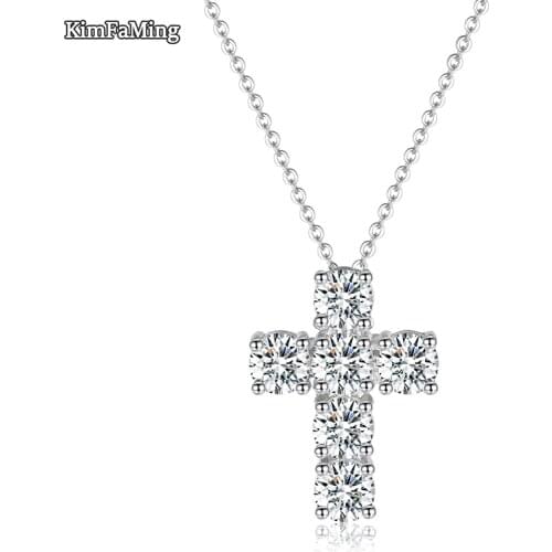 Low Price Trendy Cross Shape White Zircon Stone Pendants Fashion Jewelry Necklaces Sporty Casual for Men/Women GP086