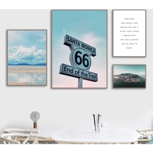 Cloud Beach Sea Island Quotes Nordic Posters And Prints Wall Art Canvas Painting Wall Pictures For Living Room Decor