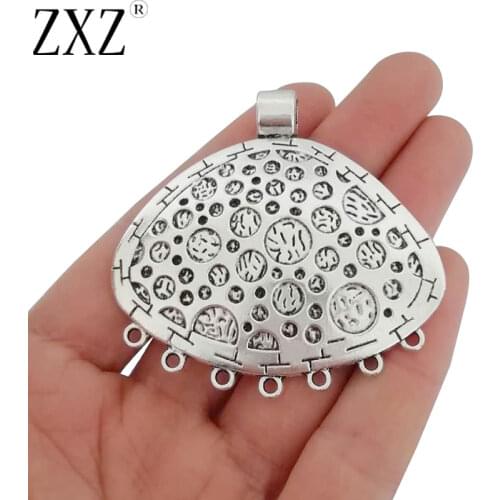 ZXZ 2pcs Large Tribal Multi Strand Connector Charms Pendants for Necklace Jewelry Making Findings 55x58mm