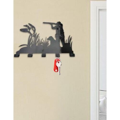 Hanging Wrought Iron Key Holder Retro 5 Hook Stainless Steel Wall Mount Key Coat Holder Cap Hanger Home Decoration