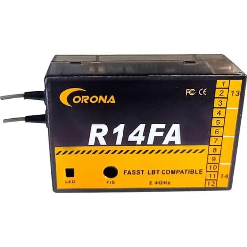 R14FA 2.4Ghz FASST HV Receiver Compatible With Futaba 16SZ 18MZ T8FG TM14 14SG Remote Control For Rc Racing Drone Parts