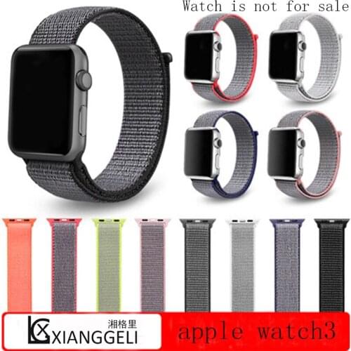 Apple watch3 Apple watch strap iwatch 1/2 rainbow sports nylon loop 38/42mm new men and women buckle nylon Apple watch strap