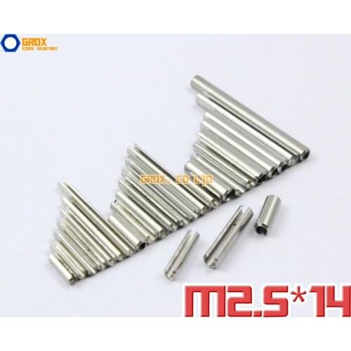 200 Pieces M2.5 x 14mm 304 Stainless Steel Slotted Spring Tension Pin Sellock Roll Pin