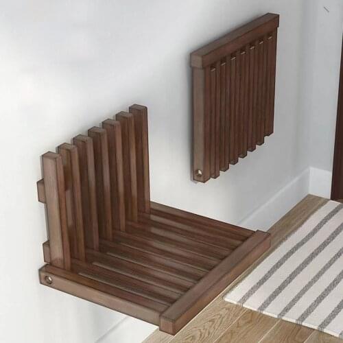 Ultra Thin Hidden Wall Hanging Folding Chair Porch Chair Shoe Changing Wall-Mounted Folding Bathroom Stool