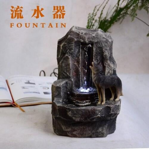 Long water rockery fountain waterscape decoration decoration Feng Shui water Home Furnishing round ornaments desktop small lands