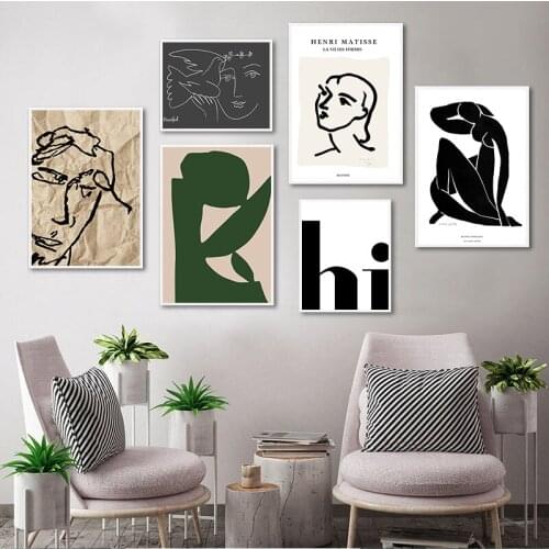 Vintage Abstract Matisse Line Figure Minimalist Europe Canvas Painting Posters Prints Wall Art Pictures Living Room Home Decor