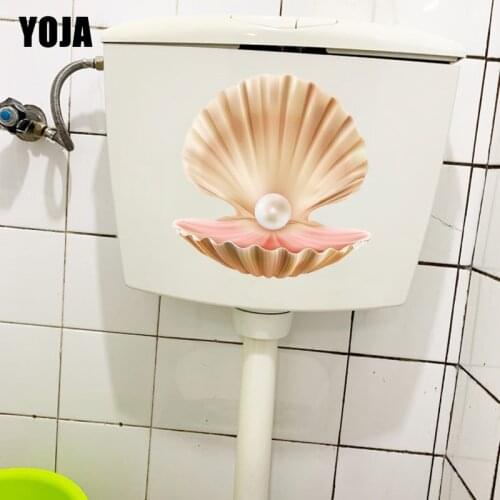 YOJA 22.5×23CM Pearl Scallop Bedroom Wall Decoration Home Room Bathroom Toilet Sticker T1-2829