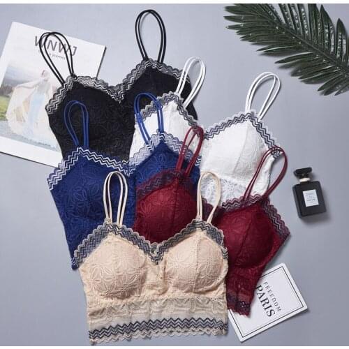 CHRLEISURE Sexy Lace Bra Top for Women Bralette Tube Lingerie Crop Top Small Bust Cup AB