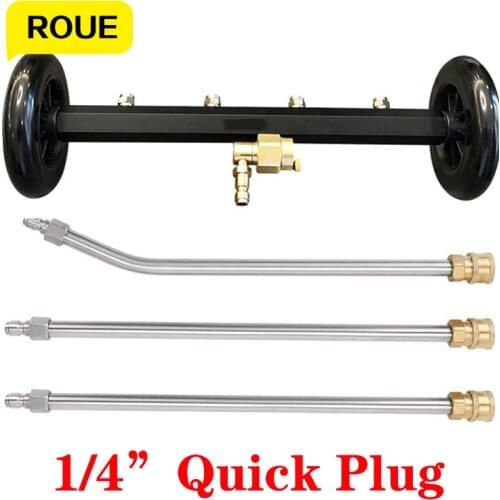 Dual-Function Pressure Washer Undercarriage Road Cleaner with 16 Inch Water Broom Four Nozzles Adjustable 1/4 Inch Quick Connect