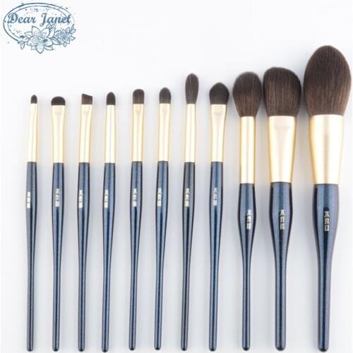 11pcs/set Blue Makeup brushes set Powder contour sculpting Highlighter Blending Eye shadow eyebrow concealer Make up
