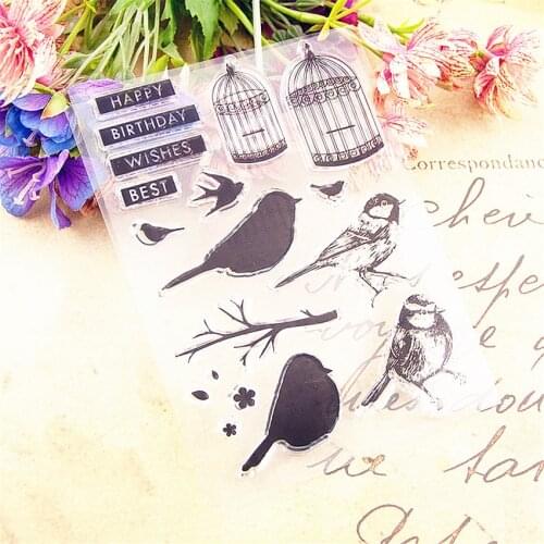 11x15cm Cage bird Transparent Clear Stamps Silicone Seals Roller Stamp DIY scrapbooking photo album/Card Making