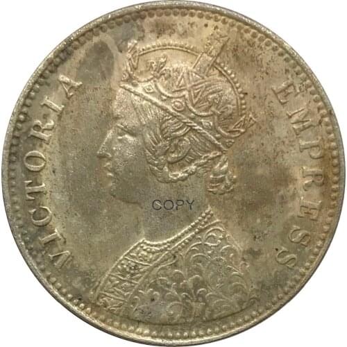 1889 India 1 One Rupee Victoria Queen Cupronickel Plated Silver Collectibles Copy Coin
