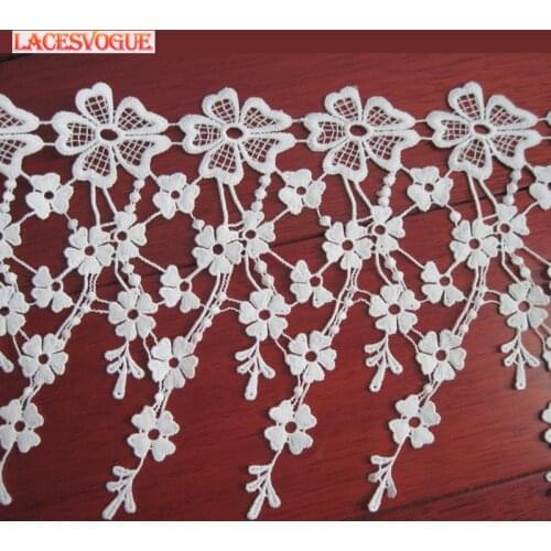 19yards 20cm Embroidery lace fabric Garment needlework sewing Patchwork DIY Handmade accessories Dress edge decoration 845