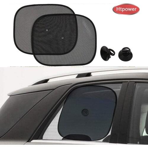 2 Pcs Car Side Windows Sunshade Car Front and Rear Windows Curtain Sun Cover Baby UV Protection Block Mesh with Suction Cups