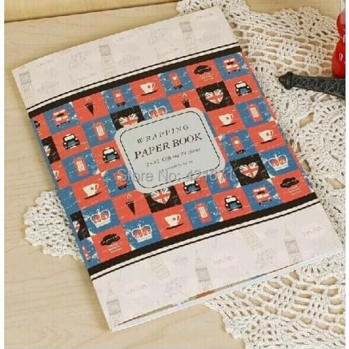 2015new exclusive diy Gift Wrapping Book 24sheets/set,colorful Paris and London Scrapbooking Paper pack Set,origami,paper craft