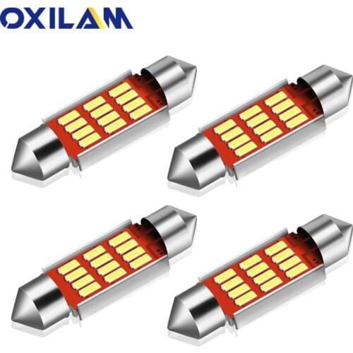 4Pcs C5W 36mm Festoon LED 4014 12SMD Dome Light Car Interior Lighting for BMW E46 1998-2005 E60 2008-2010 12V White Crystal Blue
