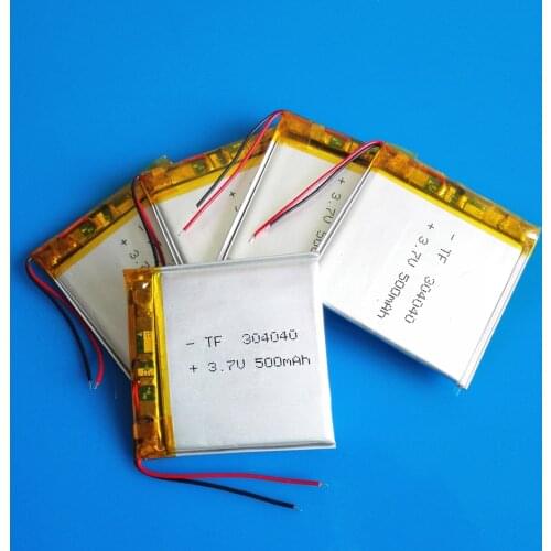5 pcs 3.7V 500mAh 304040 lipo polymer lithium Rechargeable battery for MP3 GPS DVD bluetooth recorder headset e-book camera
