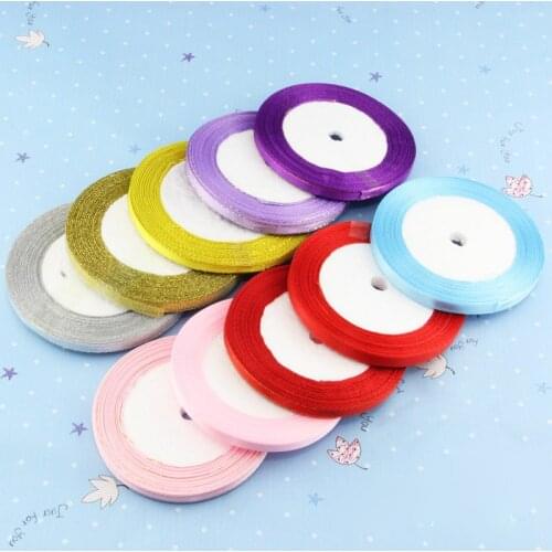 5Yards/Roll Silk Satin Ribbons Christmas Wedding Decoration Birthday Gift Box Wrapping DIY Handmade Crafts Materials 6 mm