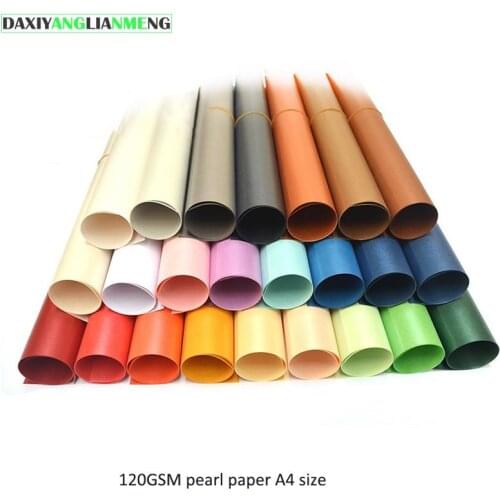 100pcs free shipping A4 size 21x29.7cm 120gsm double surfaces Pearl paper 16 colors for choose, DIY gift packing
