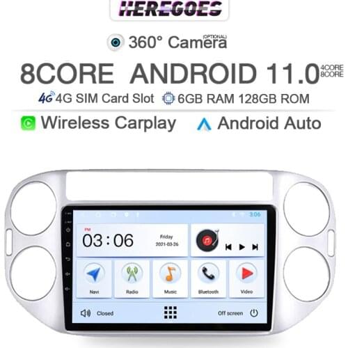 Android 10 DSP 6+128Gb Car DVD Player For VW Volkswagen Tiguan 1 NF 2006 2008 2010 2012-2016 CarPlay 4G LTE GPS Wifi RDS Radio