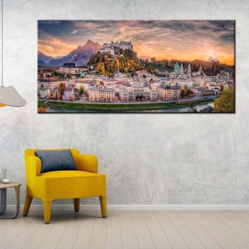 Large Salzburg In Fall Colors city scenery Diamond Painting Rhinestone Mosaic 5D Diy Diamond Embroidery Cross Stitch KitsZP-3772