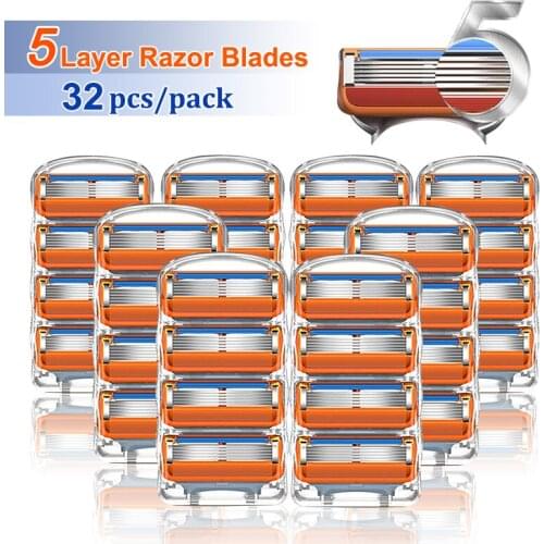 Razor Blades Shaving Cassettes For Gillette Fusion 5 Shaver Case For Men Replaceable Razor Heads Shave 5 Layers Blades For Beard