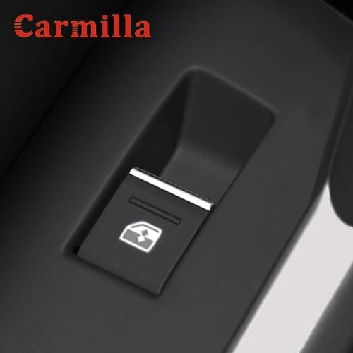 Carmilla ABS Chrome 7Pcs/Set Car Windows Lifter Trim for Audi Q3 2019 2020 Window Lift Buttons Decorate Sequins Accessories