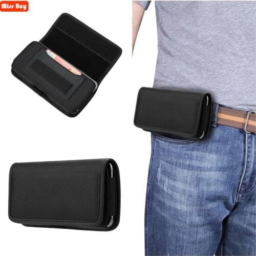 Universal Oxford Cloth with Card Phone Bag for Xiaomi MI 11 Pro mi11 Ultra Redmi Note 10 4g 9 9s 8 Pro Waist Belt Case Holster