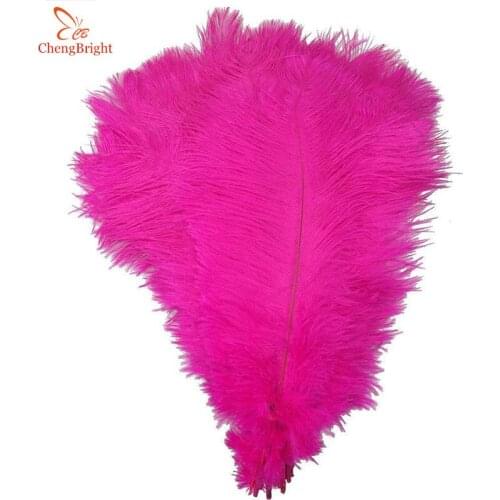 ChengBright 100Pcs/Lot Rose Real Ostrich Feathers For Crafts 15-70CM Carnival Costumes Party Home Wedding Decorations Plumes Diy
