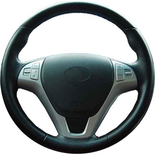 DIY Car Steering Wheel Cover For Hyundai Rohens Coupe 2009 Rohens Coupe Leather Braid Cover For Steering Wheel Car Accessories