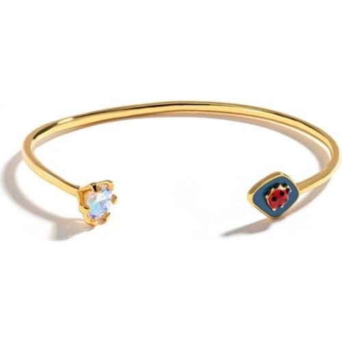 European and American New Style Opening Adjustable Retro Personality Bracelet Color Enamel Glaze Simple Atmosphere Bracelet