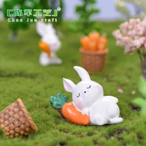 Figurine Animal Sleeping Baby Sika Deer Dog Rabbit Baking Cake Topper Baking Decoration Miniatures Fairy Garden Ornament