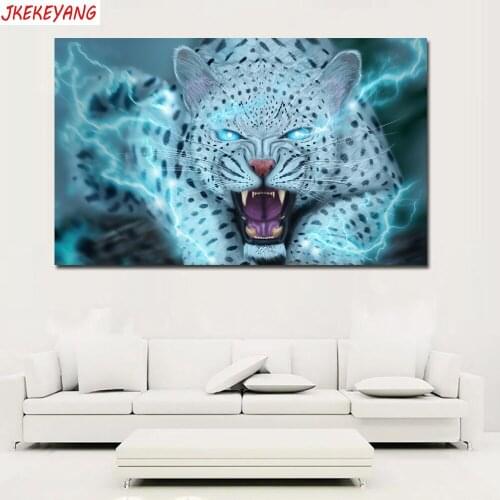 Wall Art Pictures 5D Diy diamond painting White leopard Diamond Mosaic sale Rhinestone Embroidery cross stitch Y3433