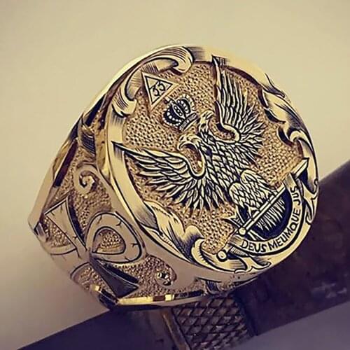 Couple Ring Men Ring Eagle Shaped Mini Carved Gold Color Ring Specially Designed Surprise Gifts for Couples Anniversary Gifts