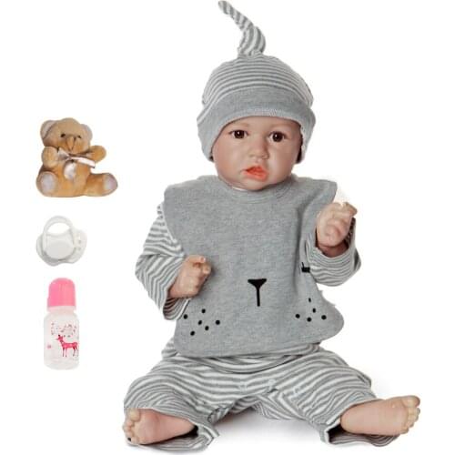 23'' 58CM Lovely Bebe Reborn Baby Dolls soft Vinyl So Truly Like Alive Doll In Brazil Toddler bebe Toy Birthday Gifts tsum tsum