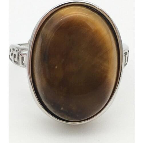 Natural Tigers eye stone White stone green blue color Tibetan silver man ring adjustable