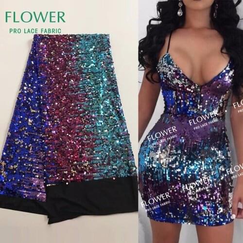 New Fashion Winter Design Knitting Lace Fabric With Sequins Colorful For India Women Dresses Sewing Sequined Embroidered Fabrics