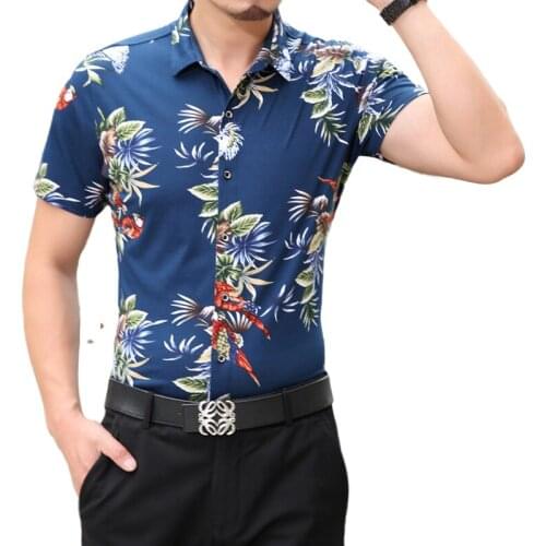 Latest Design Cheap Fashion Slim Fit Floral Printed Hawaiian 100% Cotton Short Sleeve Shirts