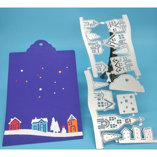 Christmas tree house star metal cutting mold scrapbook photo album decoration DIY handmade art