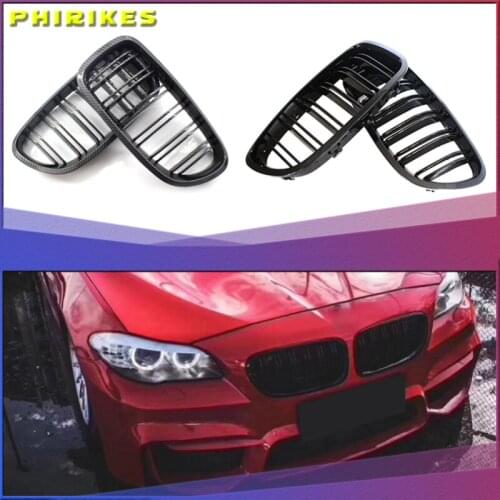 Front Hood Kidney Grille Bumper Black Dual Grill Fit for BMW F10 F11 F18 5-Series 2010-2016,Car Accessories Replacement Part