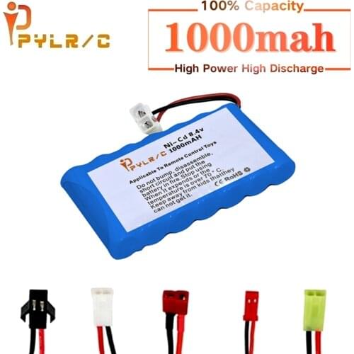 8.4v Rechargeable Battery For Rc toys Cars Tanks Robots Gun Boat With Tamiya Plug NiCD Battery AA 8.4v 1000mAh Battery Pack 1Pcs