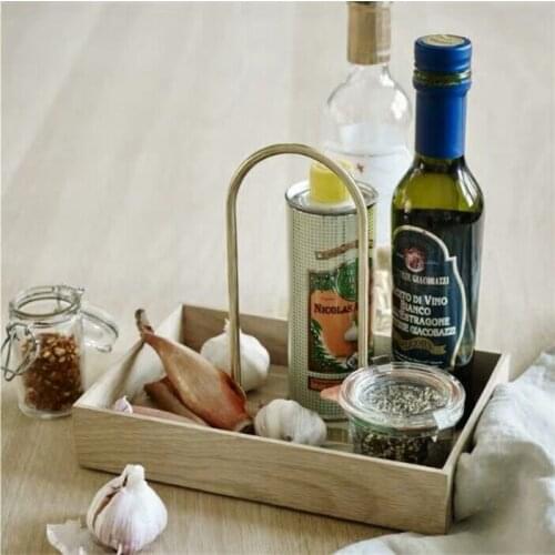 Rectangle Wood Home Storage Organizer for Dinner Food Table Seasoning Bottle Holder Storage Box Home Decor Cosmetic Organizer